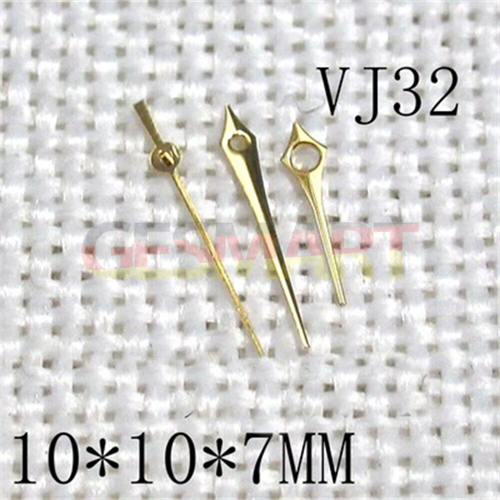 Aiguilles de montre en forme de flèche dorée 10 x 10 x 7 mm pour mouvement Hattori Epson VJ32