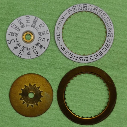 Date disk wheel with week indicator for ETA 2836, 2824, 2892 watch movements, precision parts.