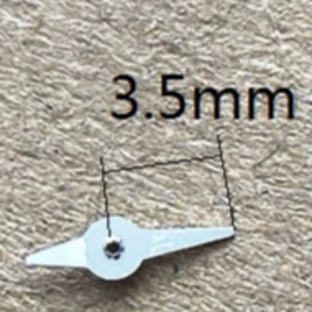 Set of 3 silver 3.5mm small second hands for Miyota JS15 quartz watch, precise replacement parts.