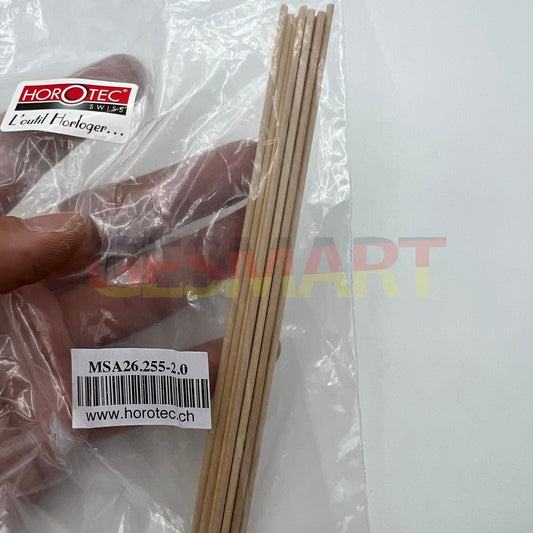 Horotec beech wood pegwood sticks, 2mm, pack of 10, ideal for precise watchmaker tool cleaning and adjustment.