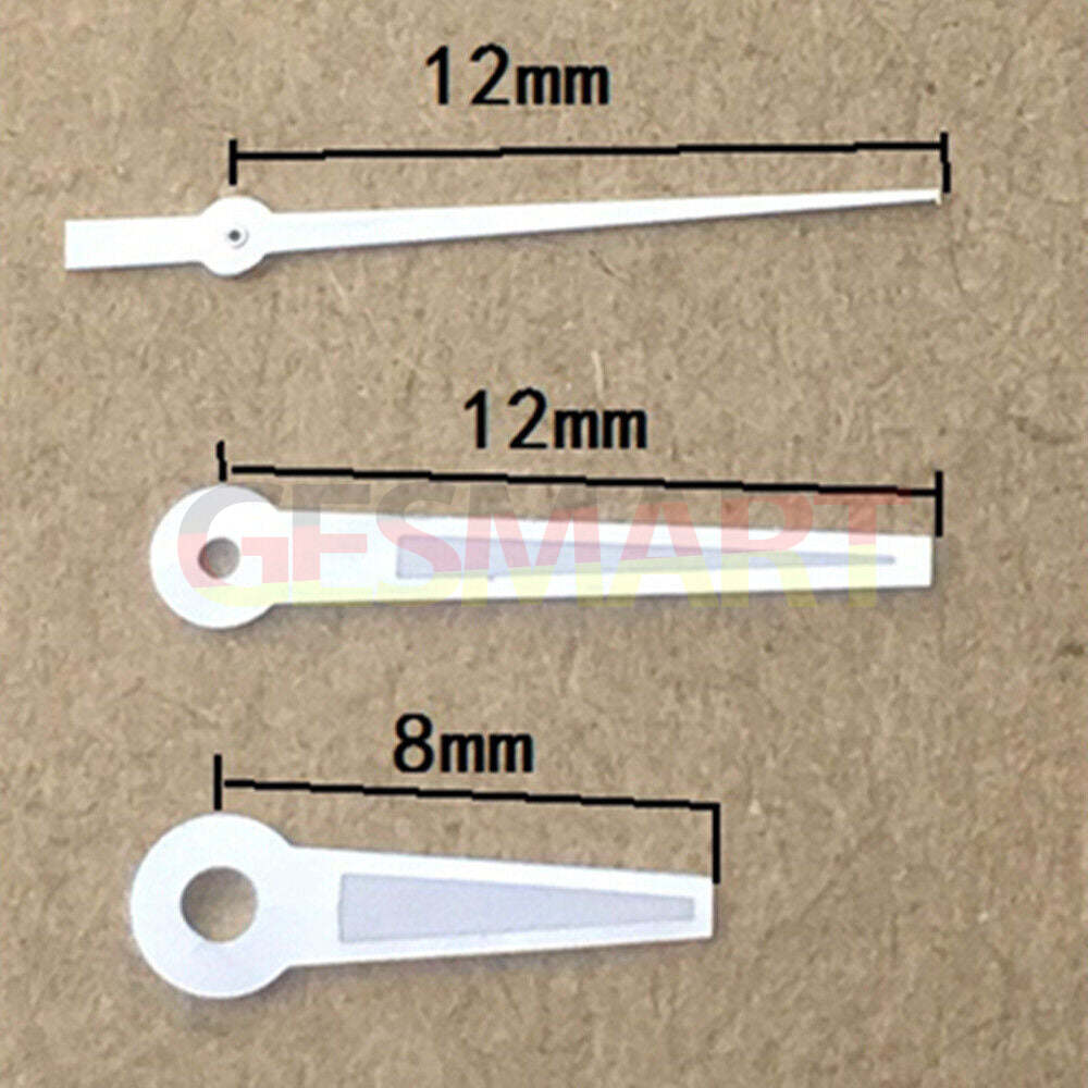 Aiguilles de montre lumineuses vertes argentées de 12 mm pour mouvement à quartz Epson TMI VJ12