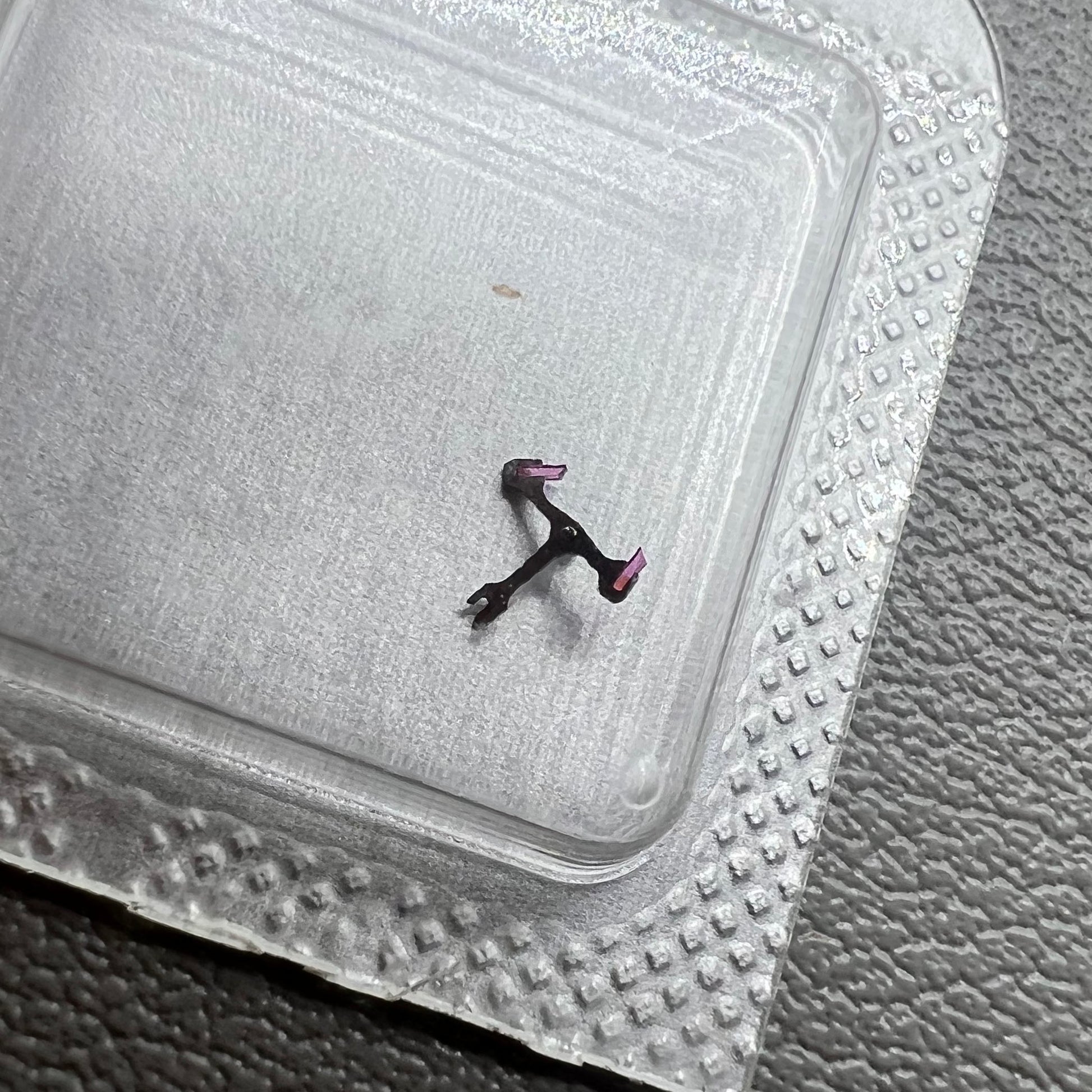 Swiss Watch Silver Metal 80-Hour Pallet Fork and Escape Wheel for C07.611 Movement, precise watch accessory.