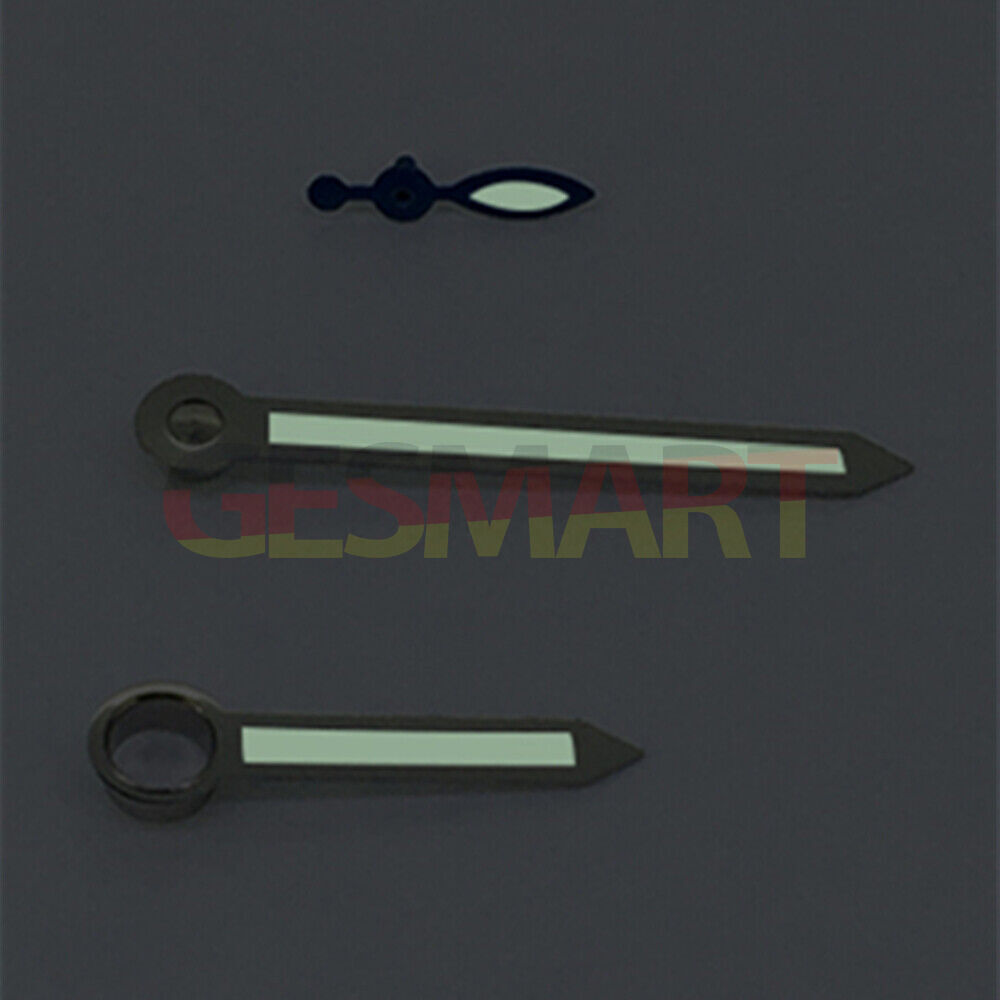 Silver Trim Arrow Shaped Green Lume Watch Hands for ST3600/ST3620/ETA6497/6498