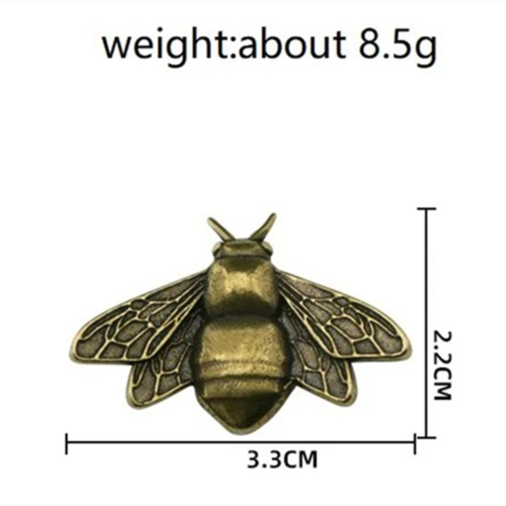 Hand-carved solid copper bee trinket with vintage bronze finish, elegant home decor accent.