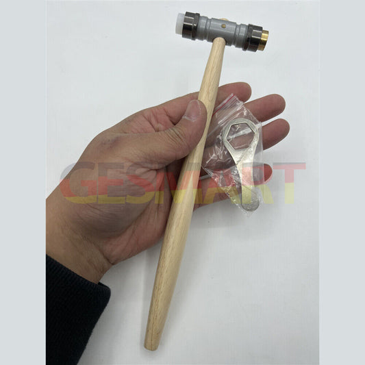 Bergeon 30417 watchmaker hammer with replaceable brass and synthetic heads for precise watch repairs