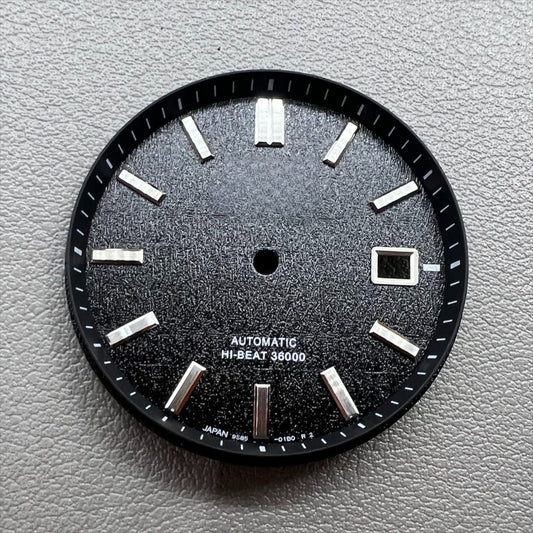 NO Lume black Datejust 33mm watch dial, compatible with NH35 NH36 movements, stylish replacement accessory.
