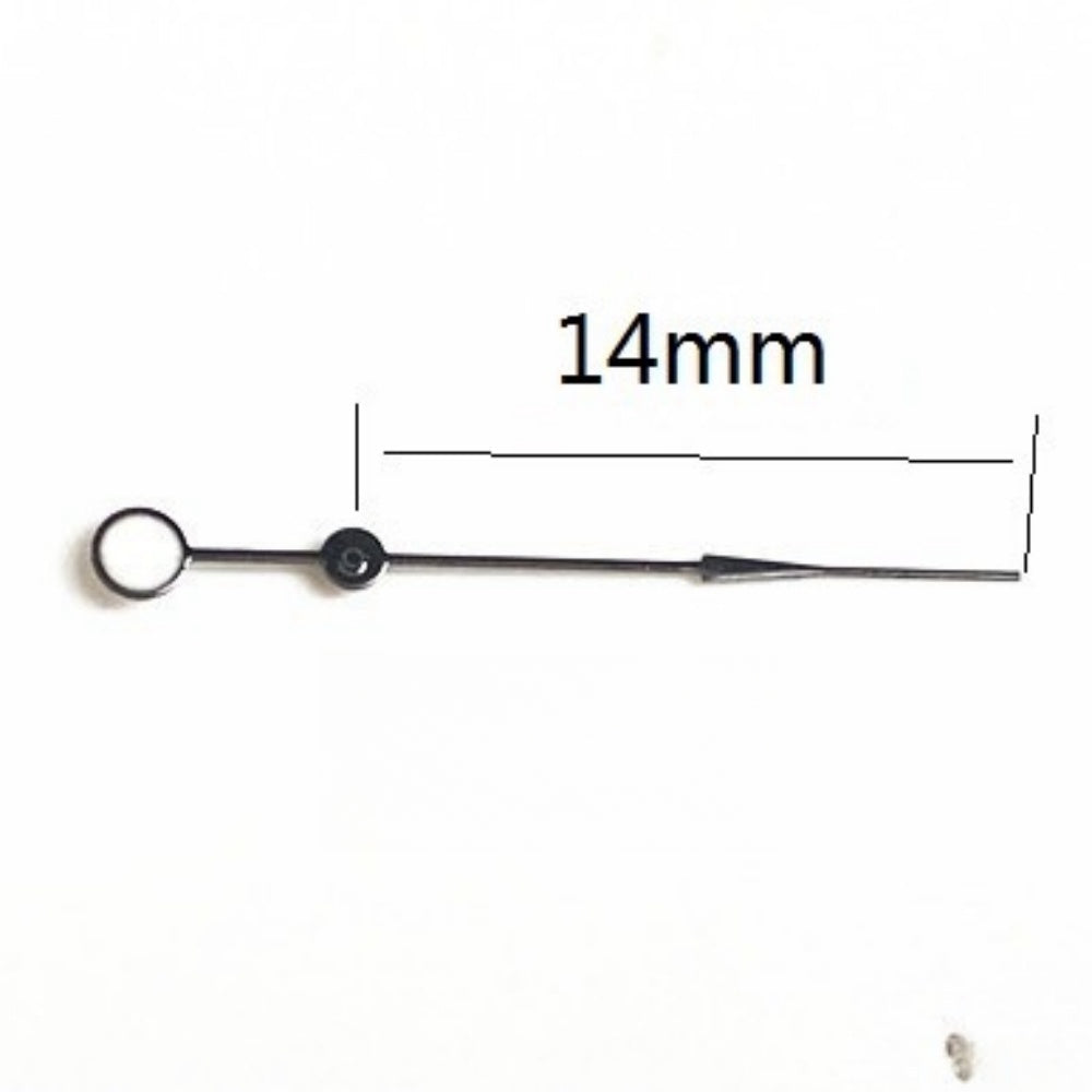 Set of 3 black 14mm Seagull ST6 watch hands with luminous tips for automatic mechanical movements.