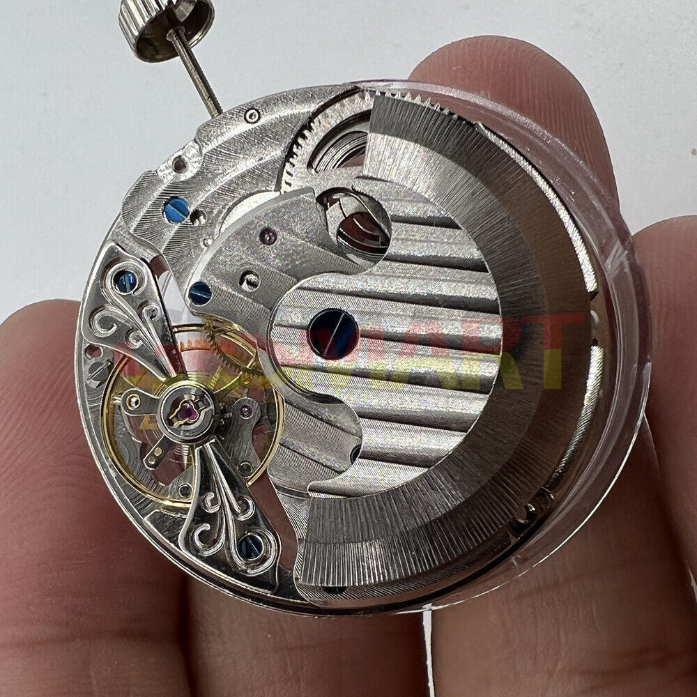 Double Mainspring Multi-function Hollow Mechanical Movement Double Time Zone