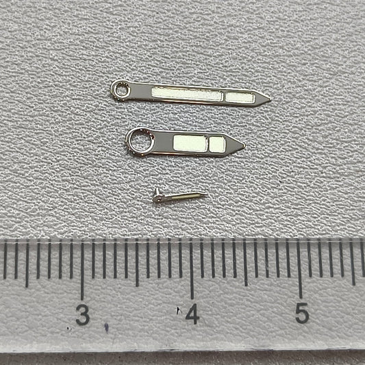 Green Luminous Silver Trim Watch Hands for ST3600/ST3620/ETA6497/6498
