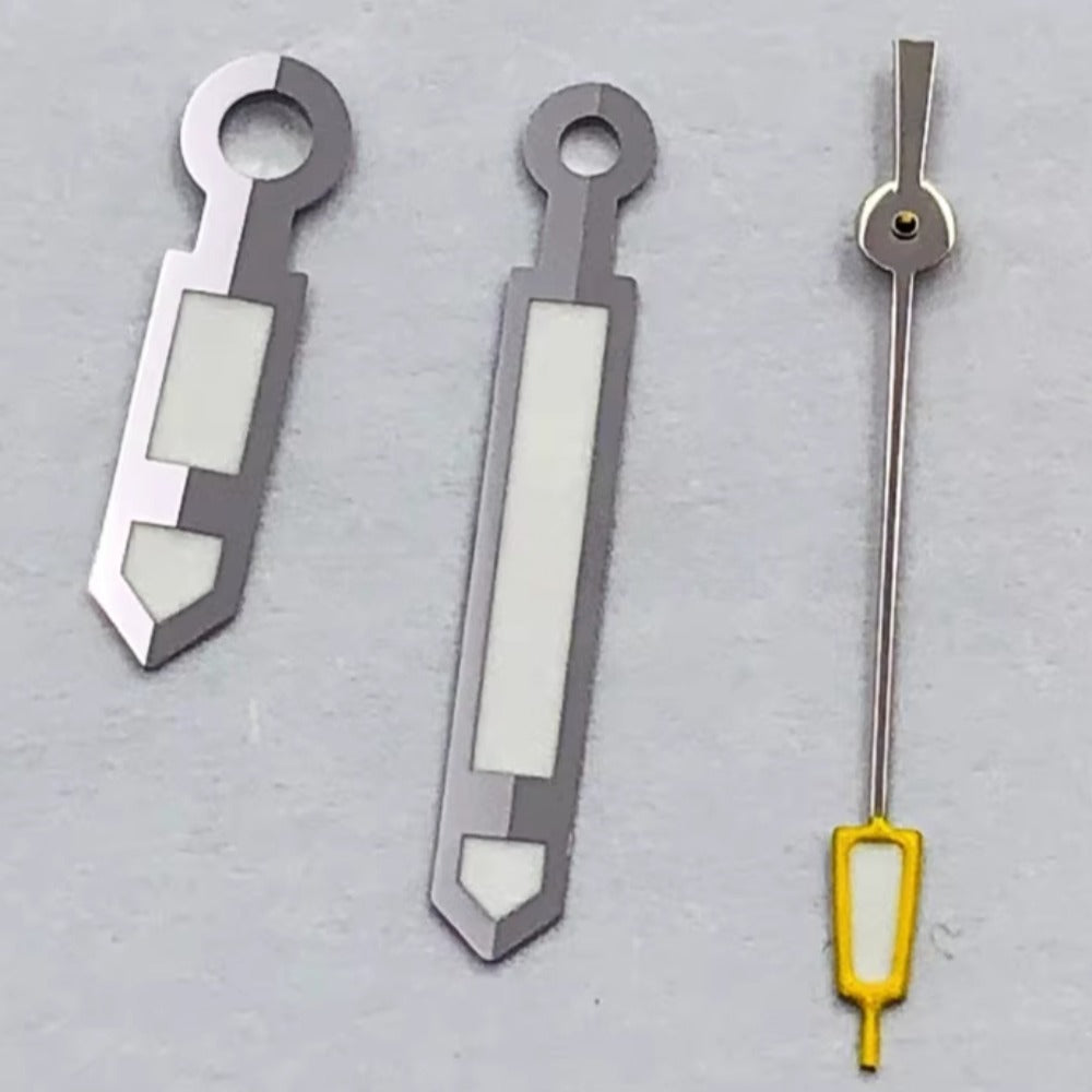 Yellow tip watch hands for Miyota 8215/8205/821A and Mingzhu 2813 movements, precise fit, brand-quality.