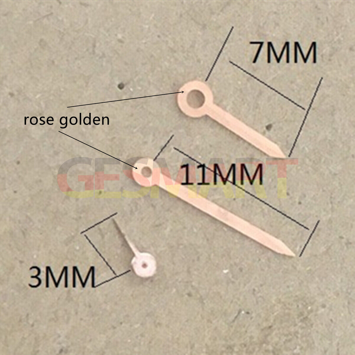 Roségoldene Zeiger in Pfeilform für Miyota 1L45-Uhrenquarzwerk