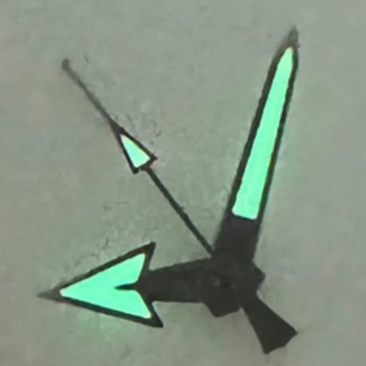 Silver-trimmed Monster C3 Super Green luminous watch hands, compatible with NH35 NH36 NH38 NH70 NH72 movements.