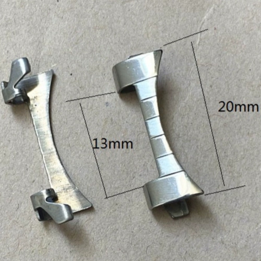 13x20mm Silver Steel Curved End Links Spring Bars Bracelet Watch Band Strap#358