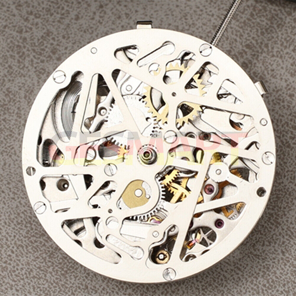 Dandong Hollow Silver Automatic Watch DL8298 showcasing intricate mechanical movement, elegant design by China Made.