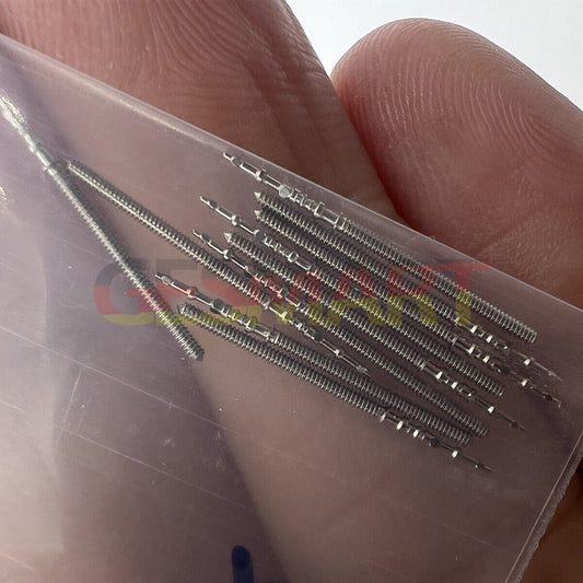 Set of 10 Epson watch winding stems for VJ20-VJ55 models, precise replacement parts by Epson.