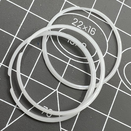 White cushion-shaped spacer ring for 7009 movement watch dials, precise fit.