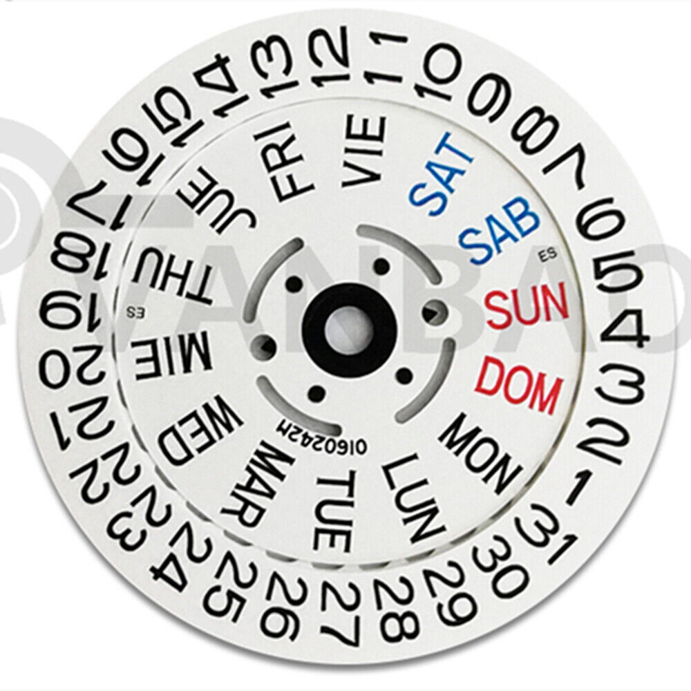 English White Date Week Disk Wheel Date Wheel Fit for Movement NH35 NH36 Date@3