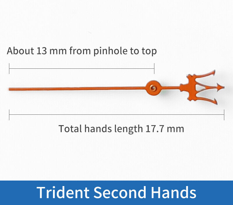 Trident brand luminous second hands for SKX007 and SKX009 watches, compatible with 4R36, 6309, NE15, NH36 movements.