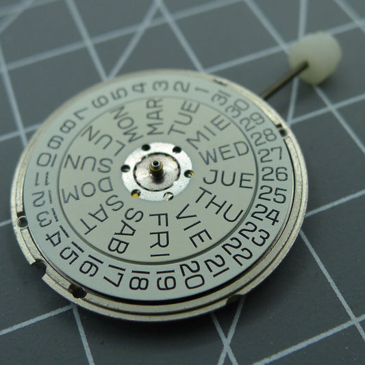 ETA 955.124 Swiss-made quartz watch movement with day-date function for precise repair parts.