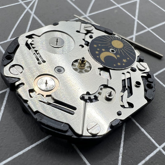 Japan Made Hattori Epson TMI VX3F quartz watch movement with stem, precise timekeeping for watch repairs