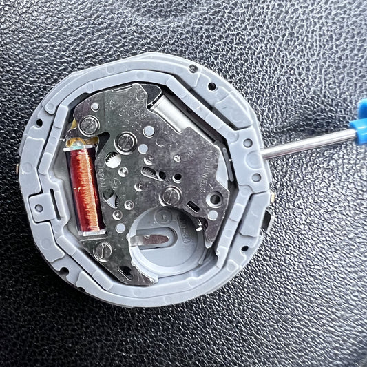 Miyota 6P55 quartz watch movement with high cannon and small seconds at 3 o'clock, precision timekeeping.