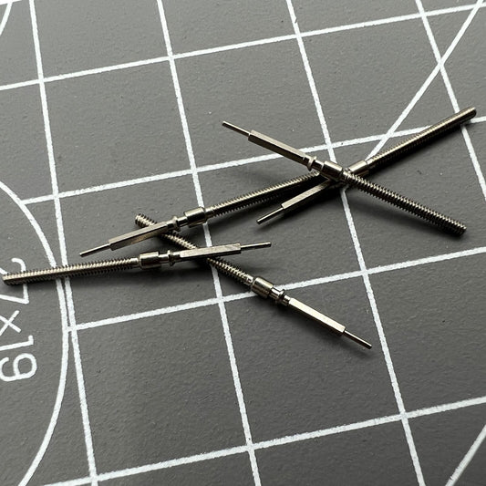 Set of 5 winding stems for China Made ST2555 watches, compatible watch accessory parts pack.
