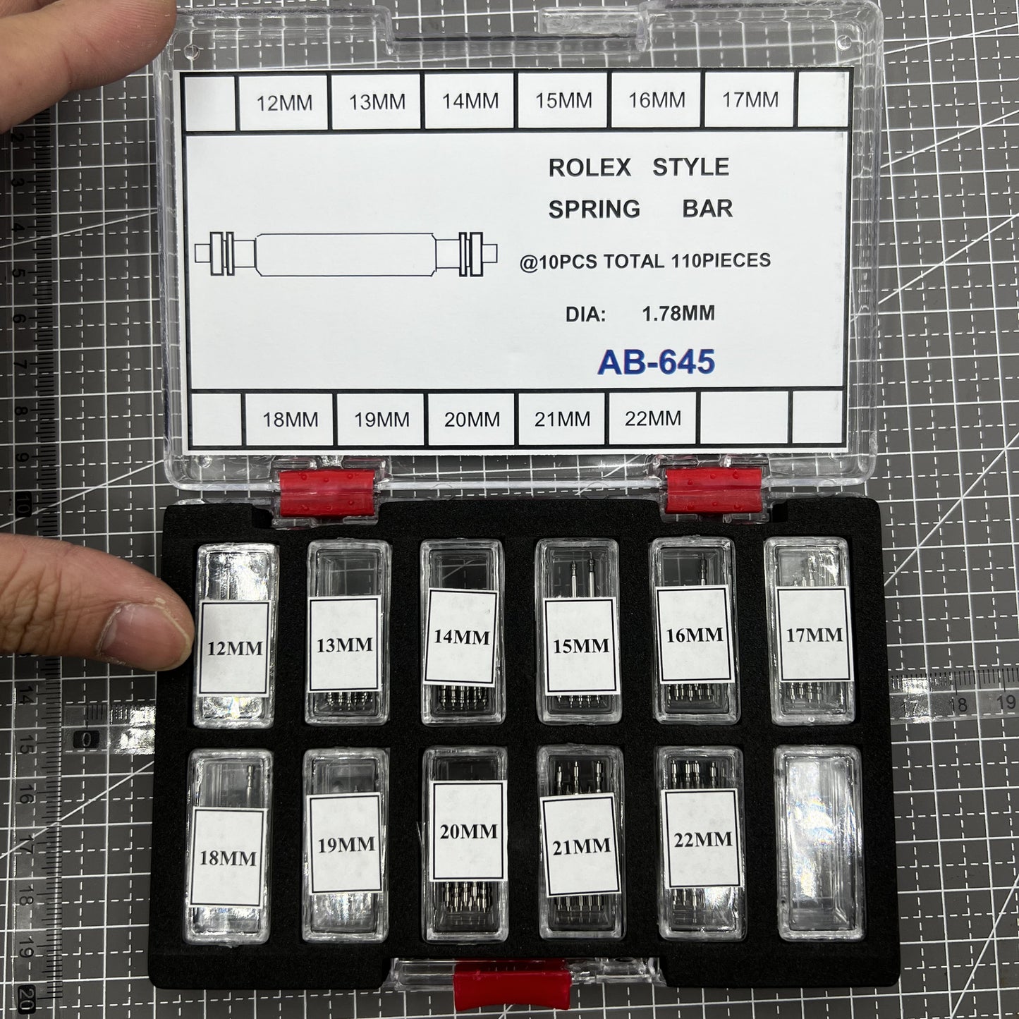 Kit de réparation de montres avec barrettes à ressort de style RLX, 110 pièces de diamètre 1,78 mm