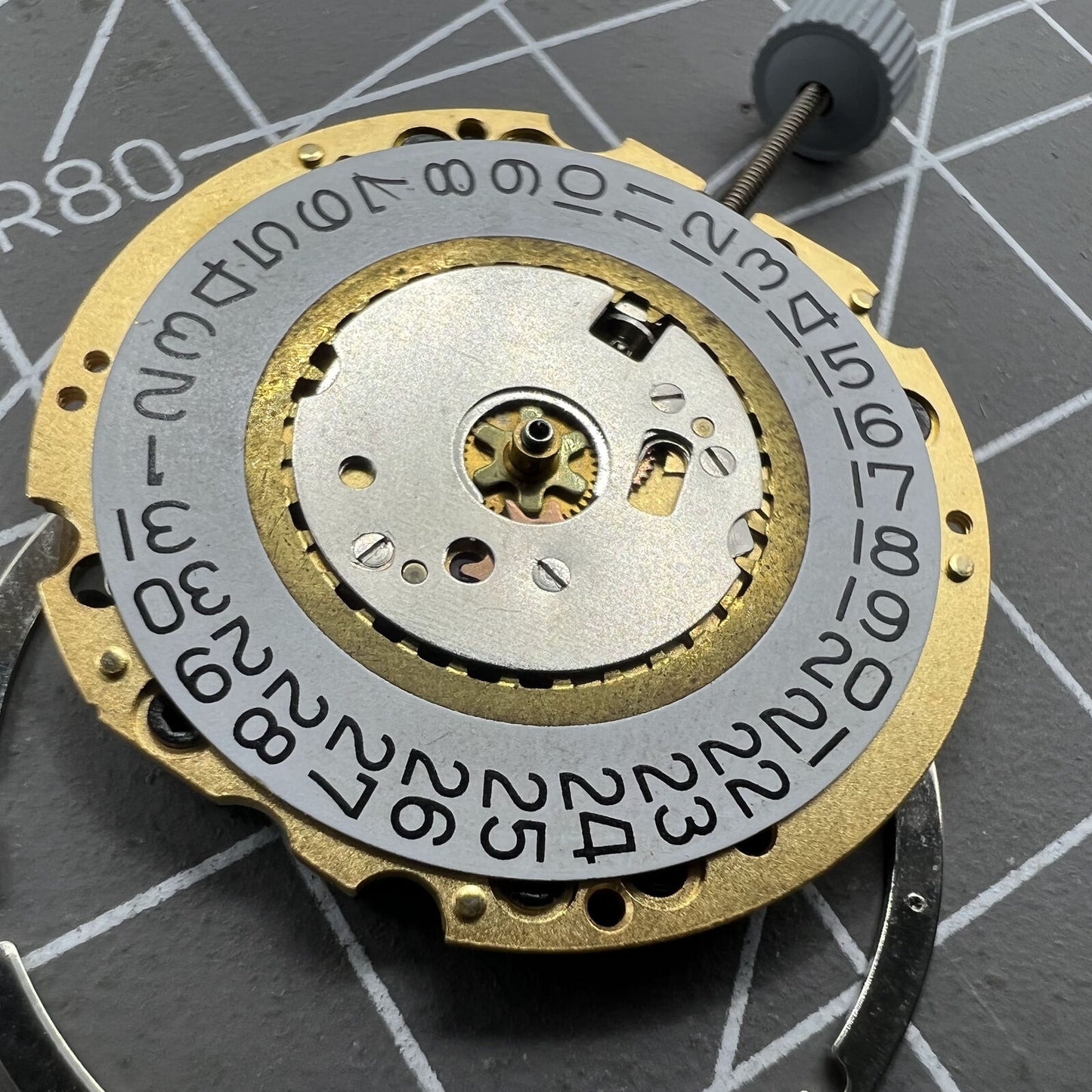 Ronda 705 Golden Quartz Watch Movement Swiss Made Date At 3