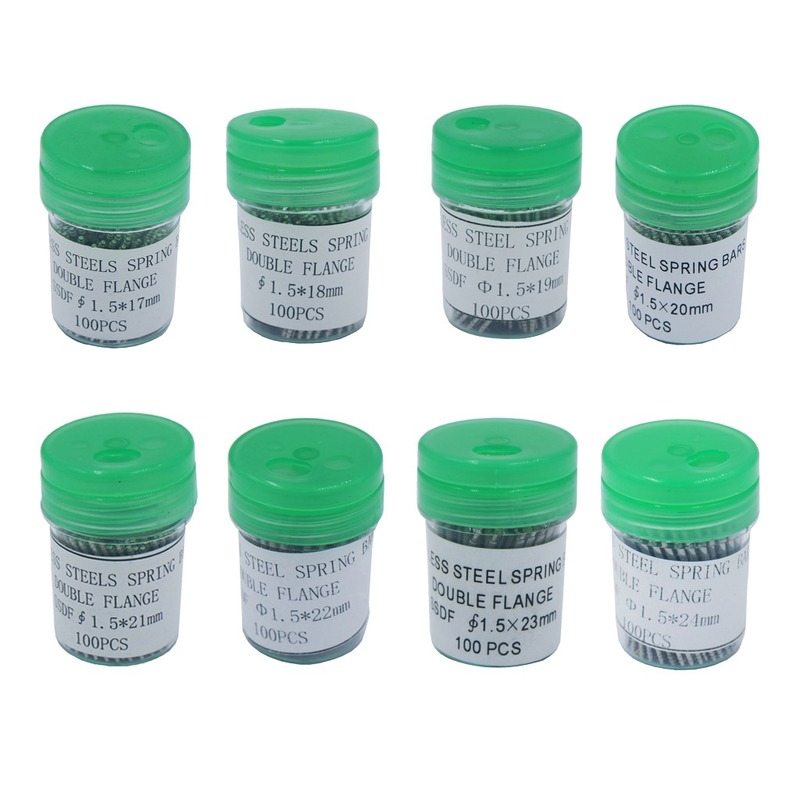 Lot de 100 goupilles à ressort en acier inoxydable pour bracelet de montre de 8 à 25 mm