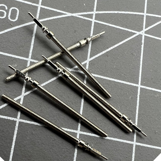 Watch winding stems compatible with Miyota 6601 6T51 movement, precision watch repair parts.