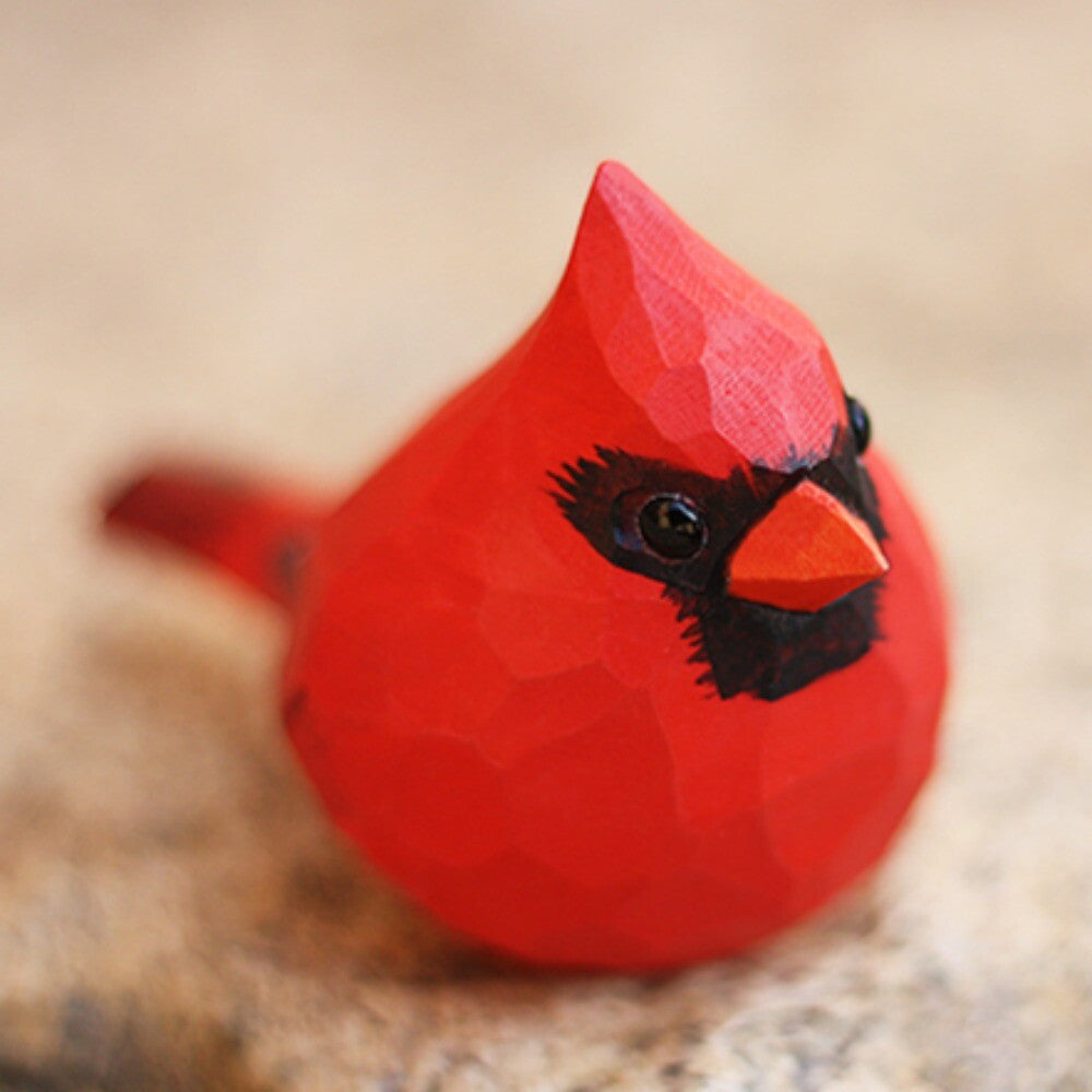 Handmade Cardinal Couple wooden sculpture, showcasing elegant red birds for stylish home d�cor.