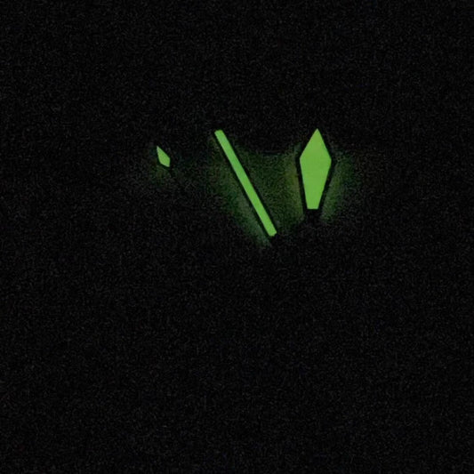 Vintage Diving C3 green lume watch hands with silver trim and orange accents for NH35/36 movement.