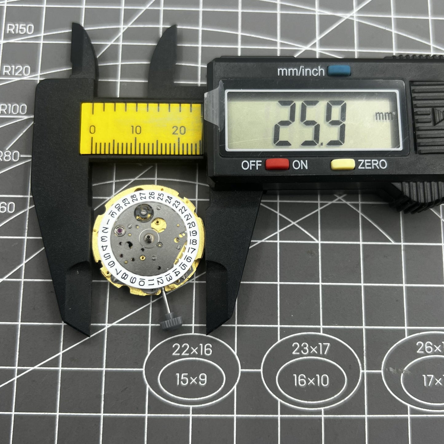 Golden Miyota Citizen 8200/8215 Mechanical Movement Double Calendar Date At 3
