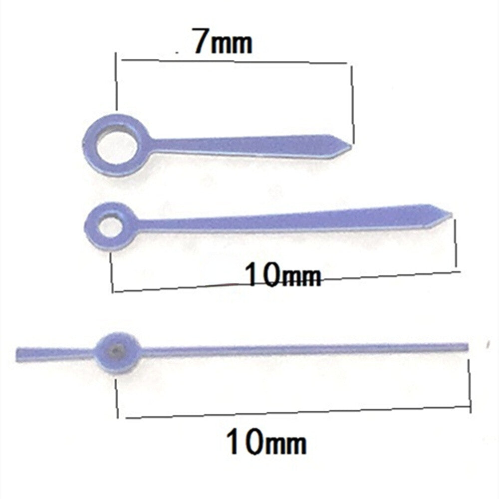 10mm Light Purple Arrow Shape Watch Hands Sets for Ronda 763 Quartz Movement