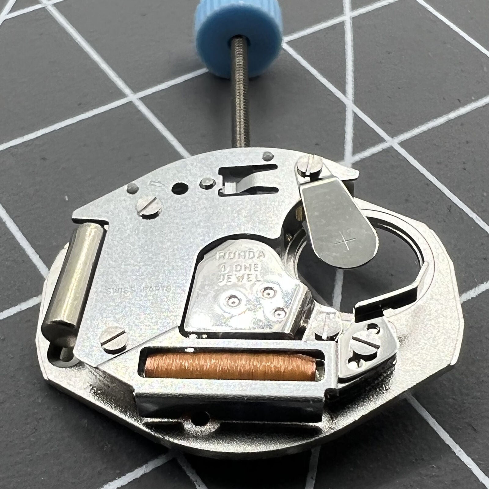 H2 Swiss Ronda 762 quartz watch movement with high canon pinion 3.8mm for accurate watch repairs.
