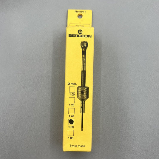 Swiss Bergeon 30081-TAM-160 1.60mm drum barrel watch screwdriver for precise watch repair tasks