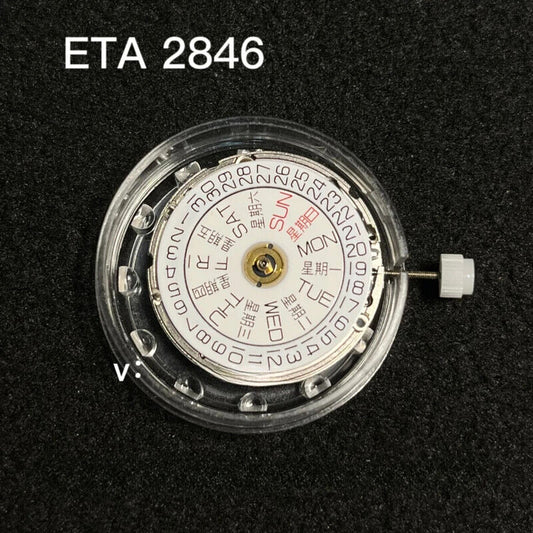 Swiss Made ETA 2846 V8 automatic movement for watch repair and accessory upgrade, precision crafted.