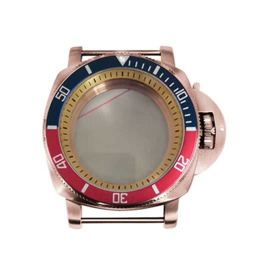42mm PVD rose gold watch case compatible with NH35/NH36/4R/7S movements, stainless steel design