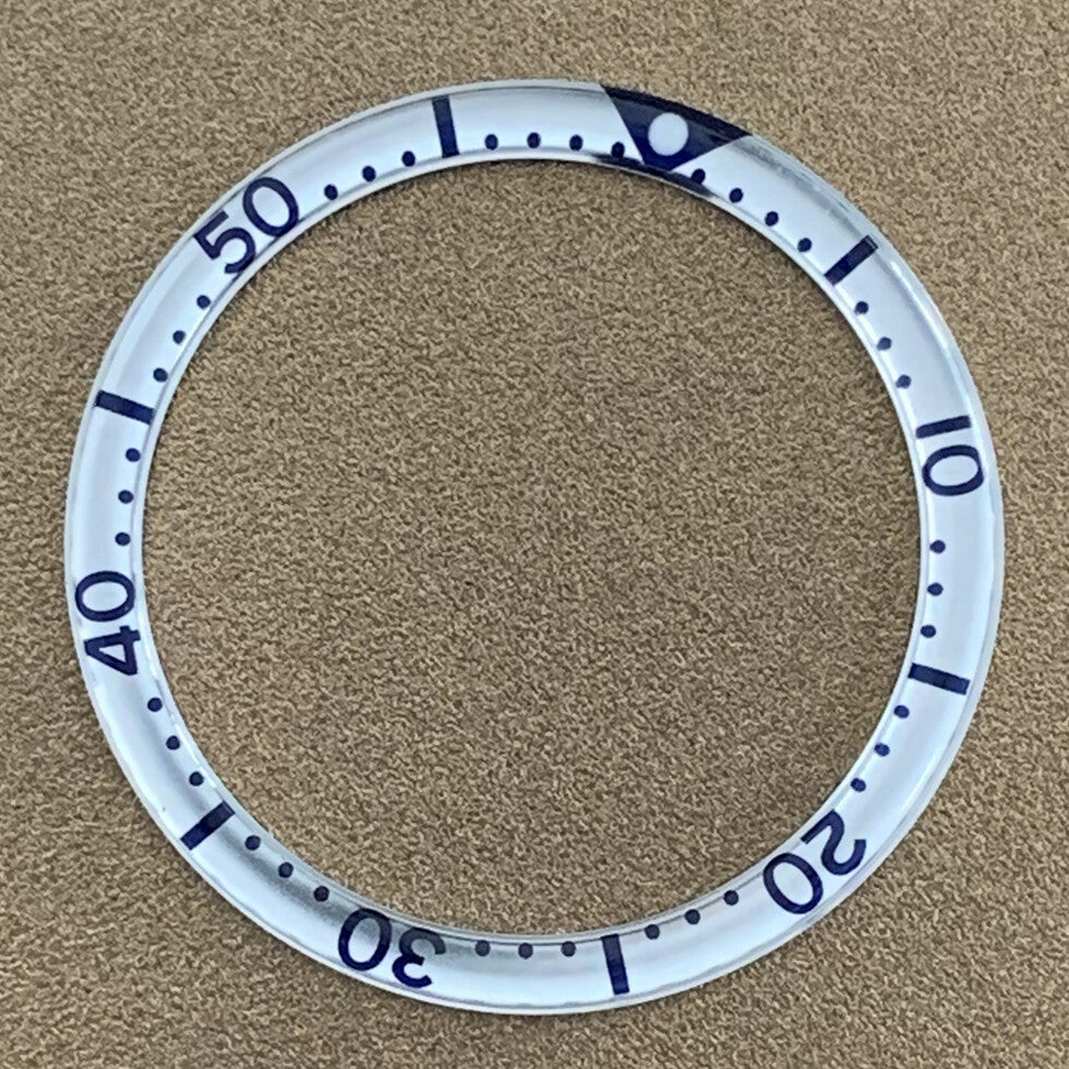 39 mm/32,2 mm weiße Schrift Kreisbogen Abschrägung Aluminium Uhr Lünette Einsatz Uhr Teil