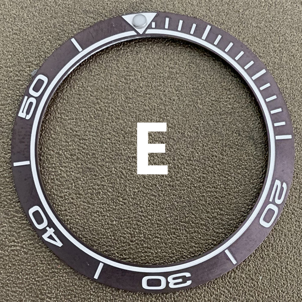 38 mm/30,5 mm matt regenbogenblau goldene Aluminium-Uhrenlünette