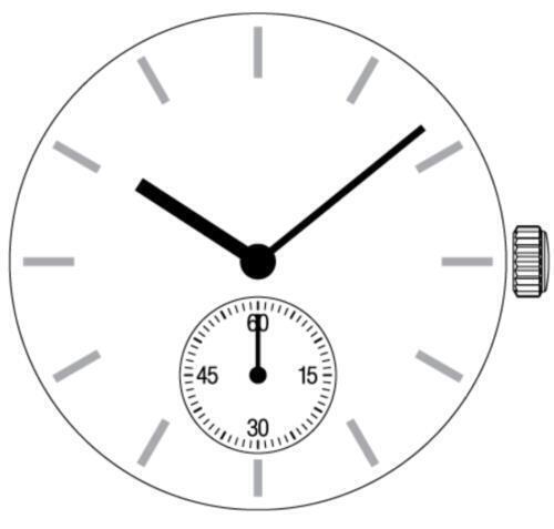Hattori Epson VL57A quartz watch movement, Japan-made precision part for reliable timekeeping.