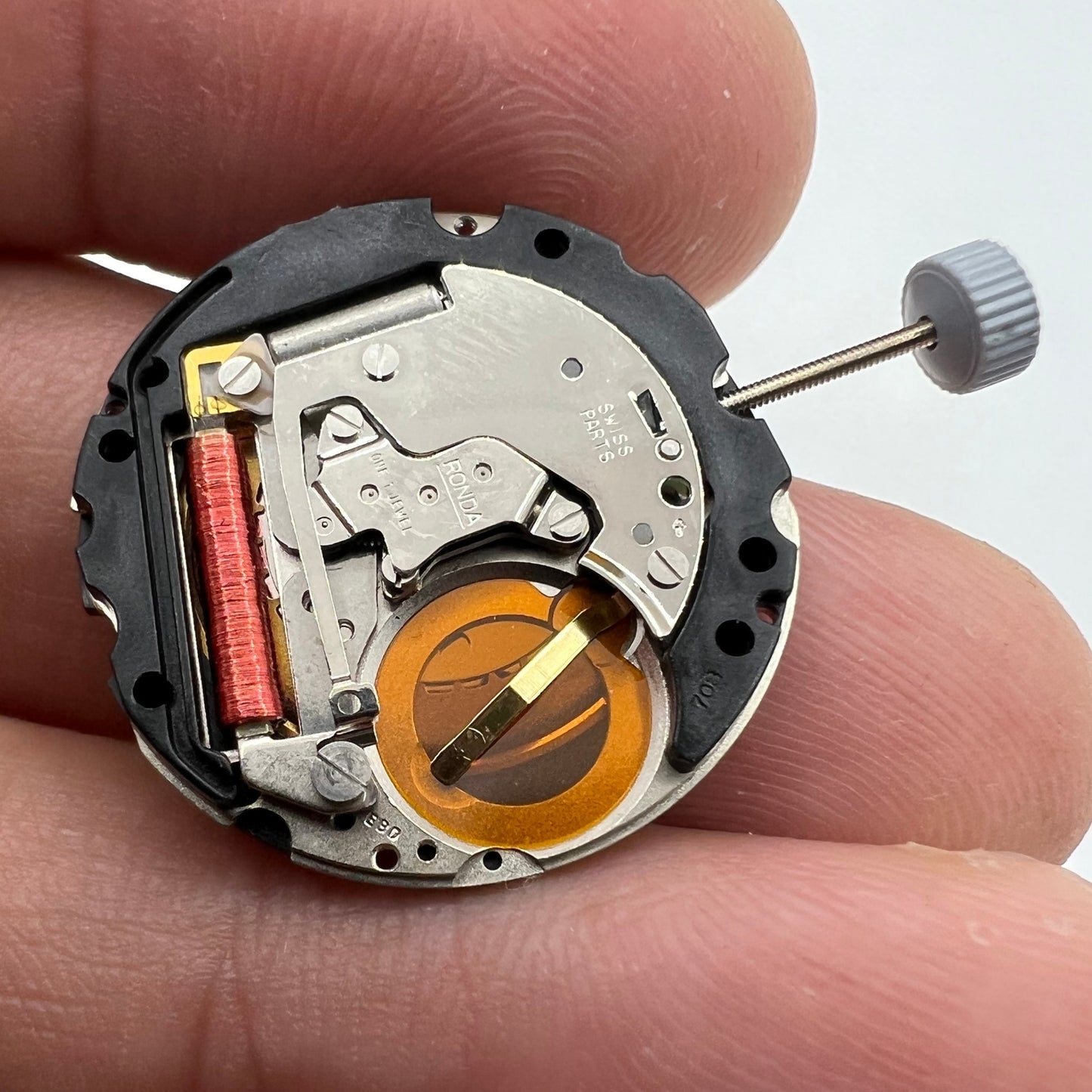 Ronda 708 Swiss Made quartz watch movement for accurate and durable timekeeping features.