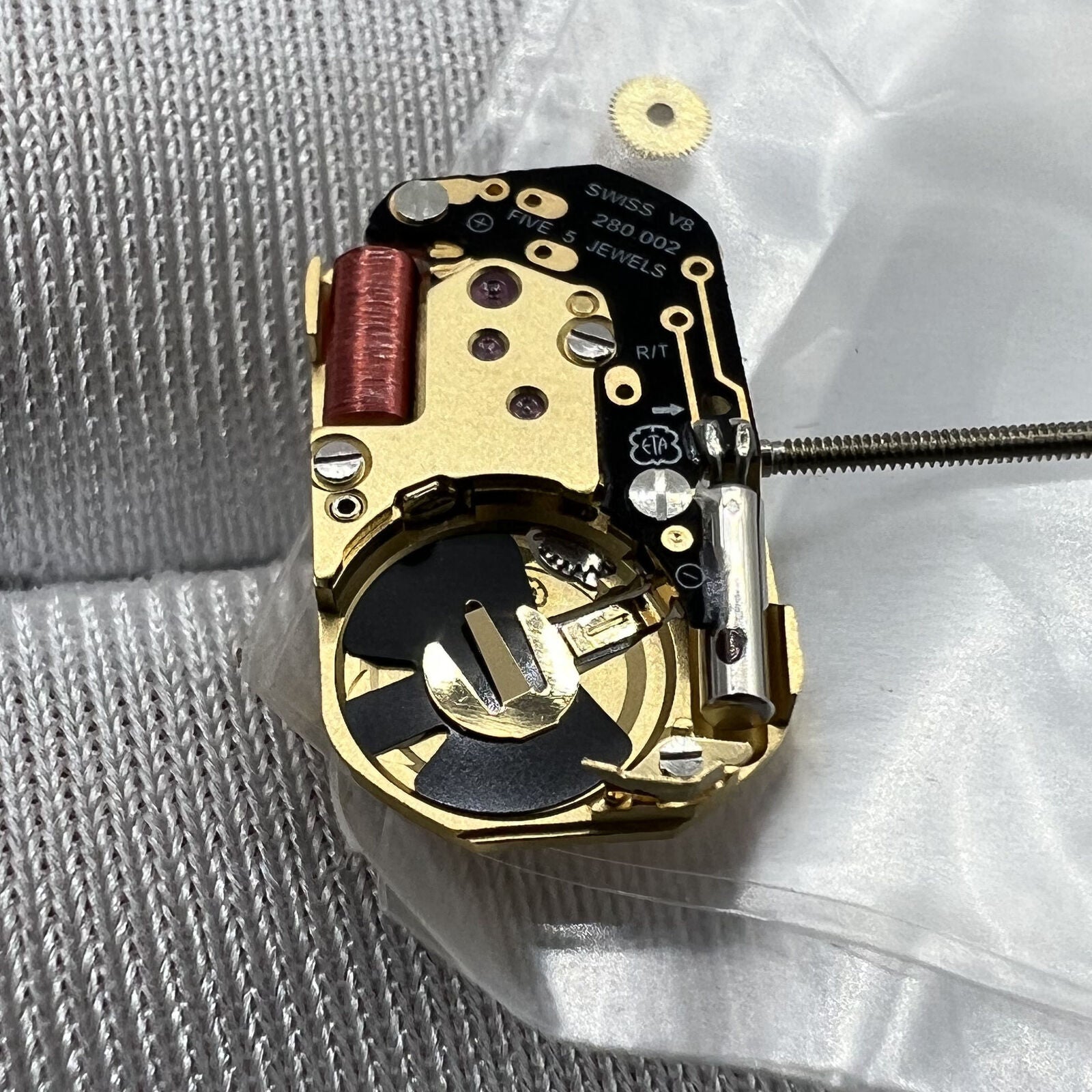 Swiss Movement ETA 280.002 quartz watch mechanism by ETA with precise 2-hand design for accuracy.