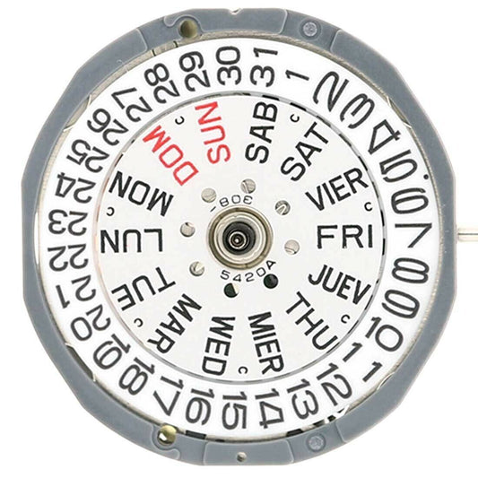 Miyota 1L02 Japan quartz movement close-up showcasing precise watch mechanism for accessories.