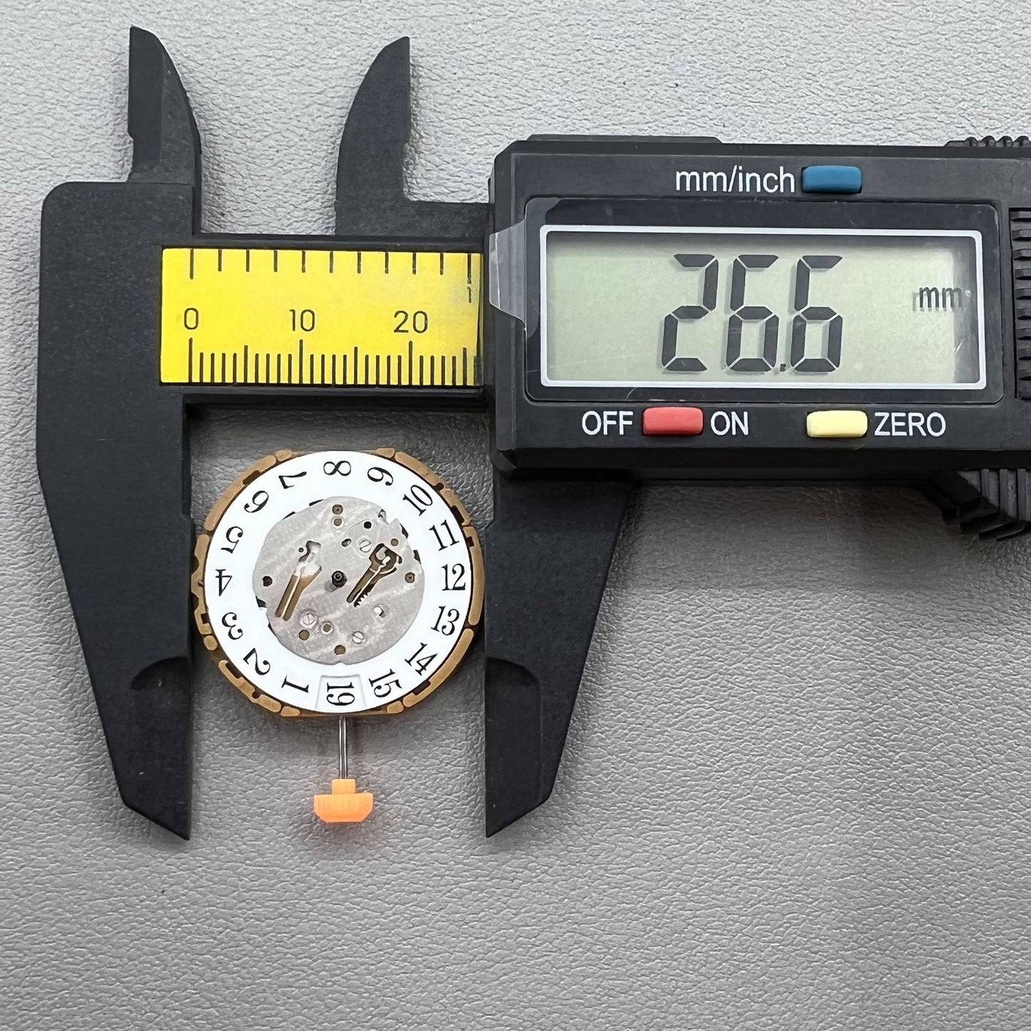 Close-up of Japan Miyota GP01 quartz watch movement, precise and reliable for watch accessory repairs.
