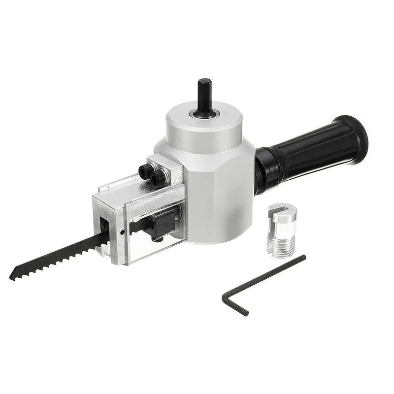 Double head YT-180A metal nibbler cutter attachment for power drills, ideal for precise sheet cutting.