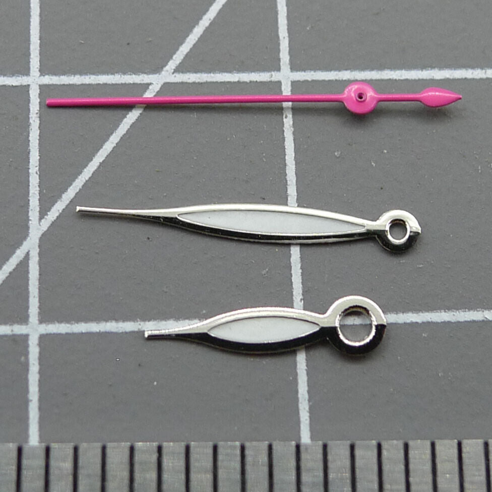 Aiguilles de seconde main roses avec garniture argentée pour montres Miyota 2315, 2035, 2036, 2115 et 2305