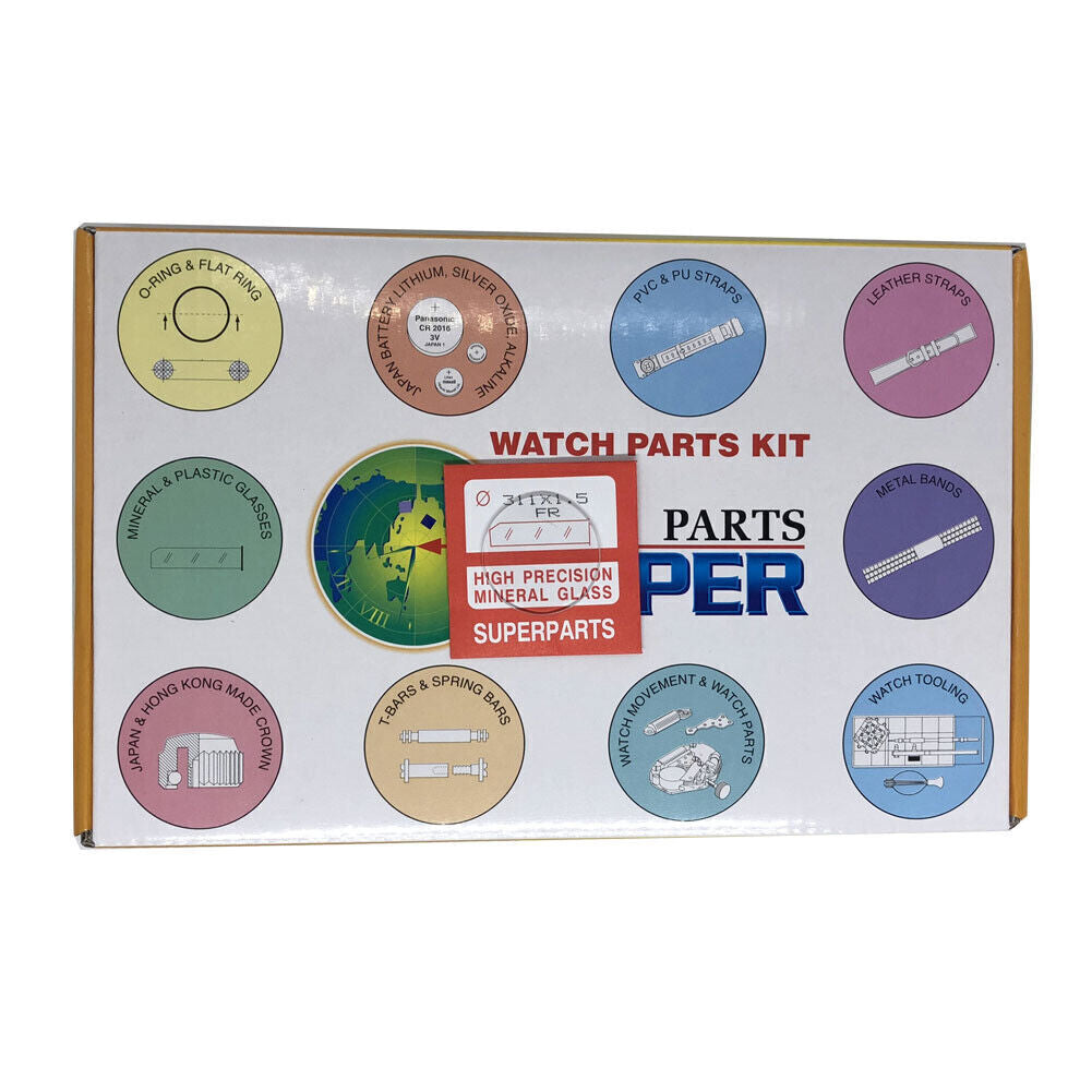 Round flat mineral watch glass 1.5mm thick, durable replacement for watch repair.