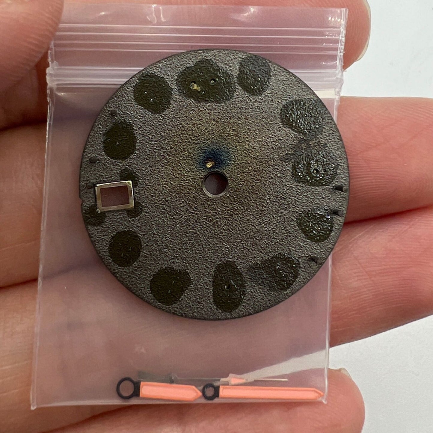 28.5mm luminous watch dial with hands, fits NH35 movement, perfect for watch repairs.