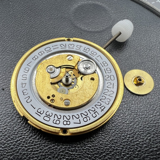 ETA255.461 Date At 4 watch movement with quartz precision and single calendar function by ETA.